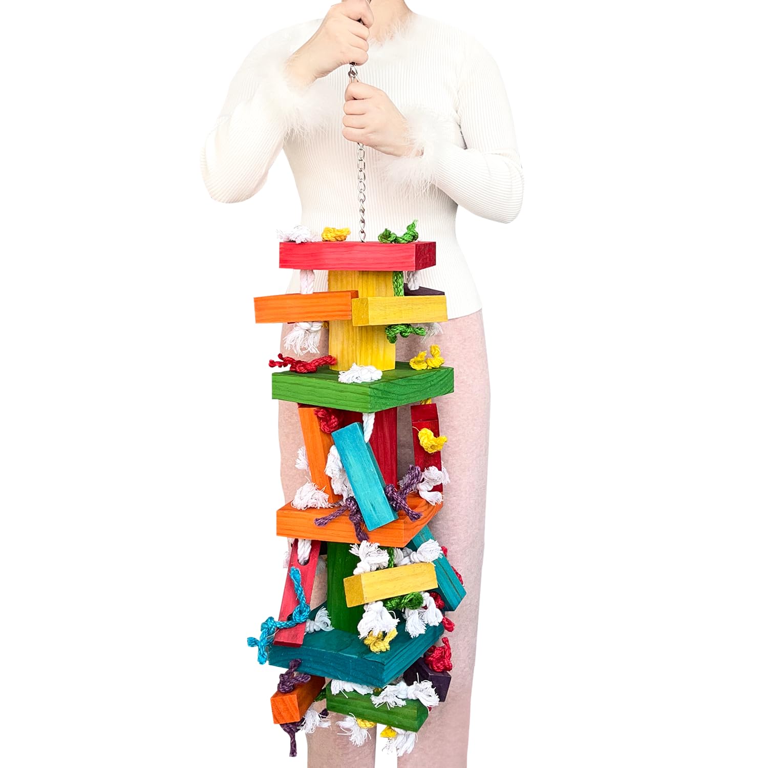 35" Extra Large Parrot Toys - Chewable Foraging Toys for Macaws, African Grey, Amazon Parrots - Durable Bird Cage Accessories Gift