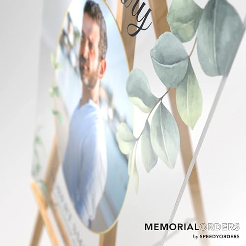 Miniatura 8 de Letrero fúnebre personalizado con foto, letrero de celebración de la vida personalizado, decoraciones de celebración de la vida (acrílico espejo)