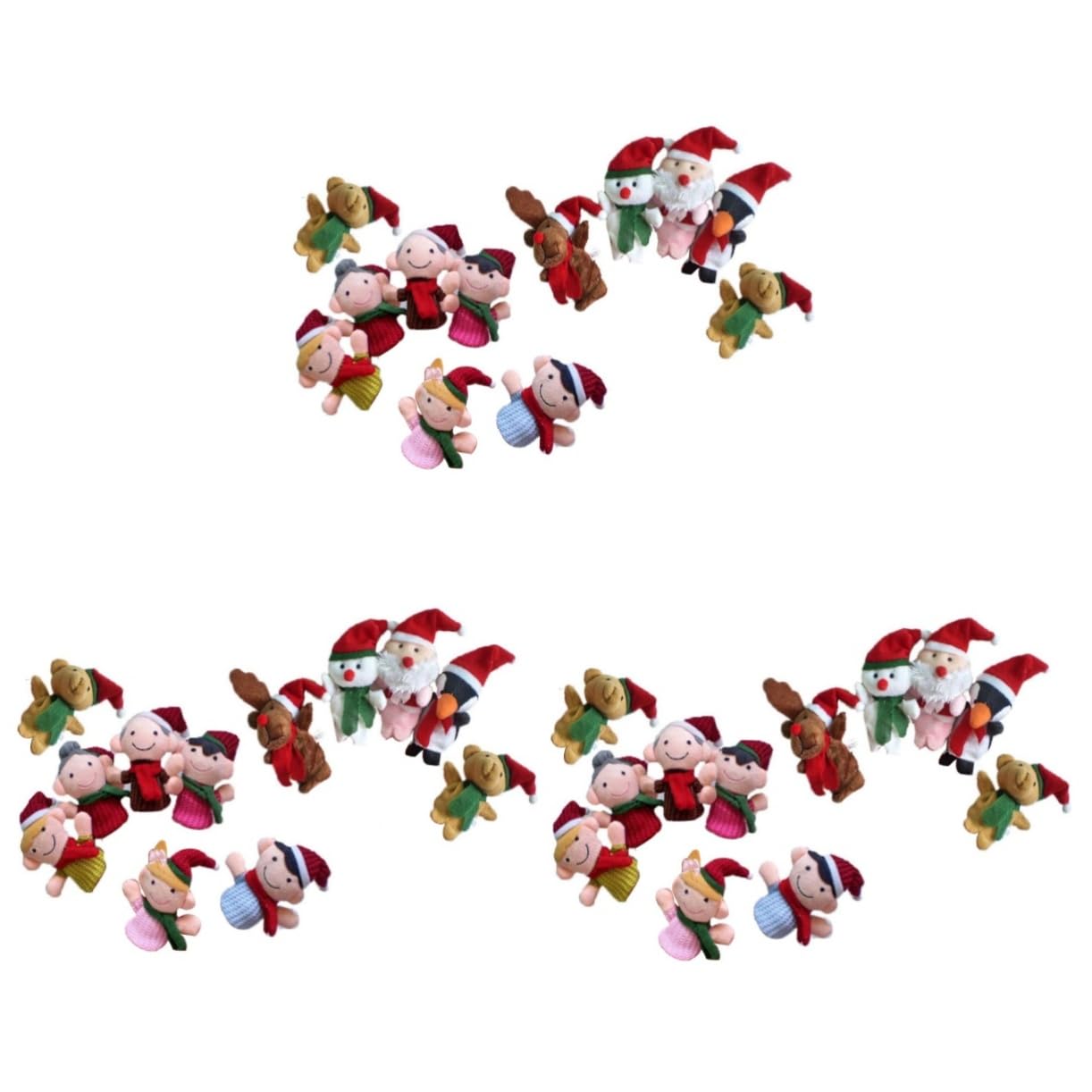 TOYANDONA 33piezas Muñecos De Dedos De Navidad Animales y Familiares De Peluche para Juguetes Educativos para Cuentos rol