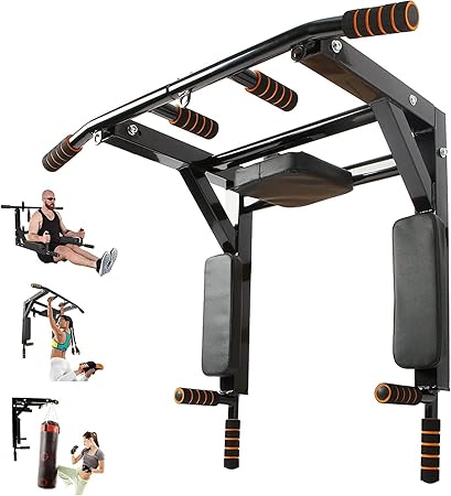 FASTERO FITNESS Wall mount pull up bar, wall mount 3 in 1, dips station, home gym equipments, height increasing equipments for men,kids and women