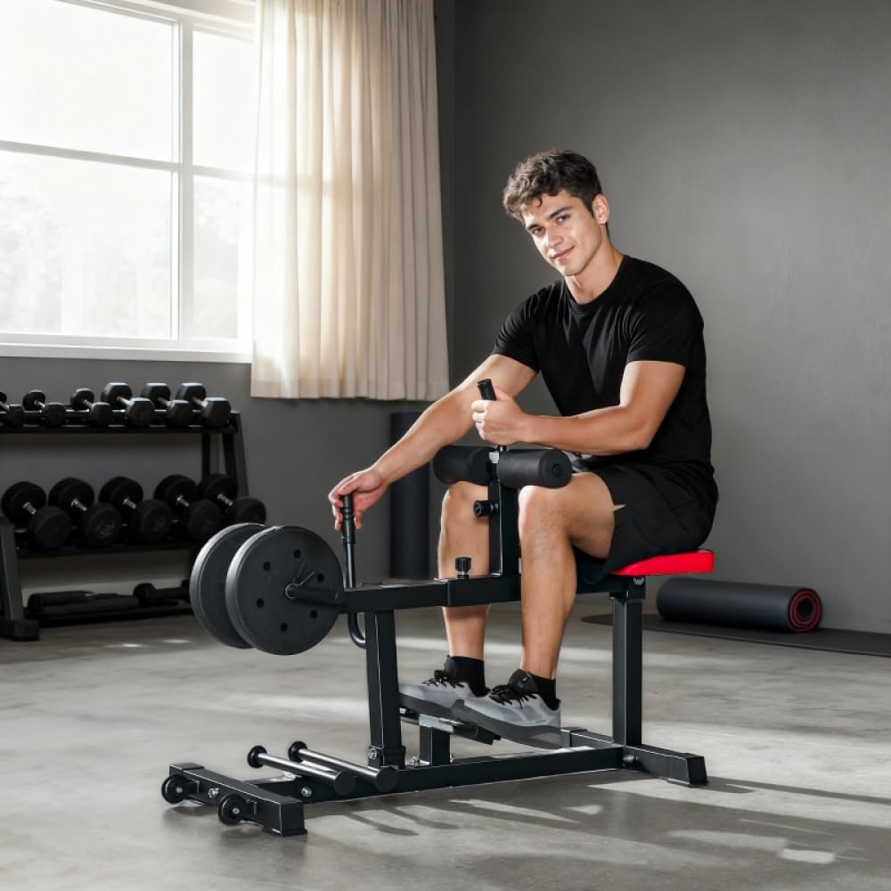 Maszyna do podnoszenia łydek ze stali z kółkami do treningu nóg, do domu, ćwiczeń fitness i treningu siłowego