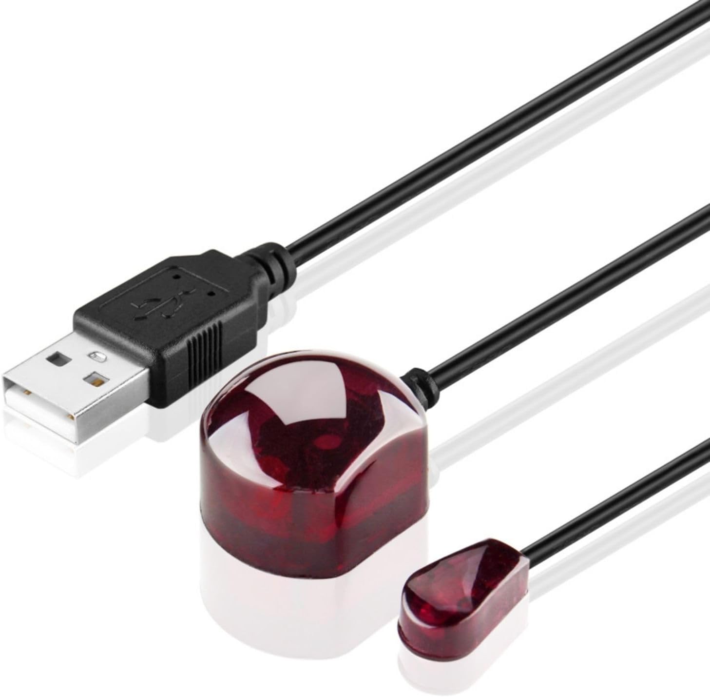 TNP IR Infrared Remote Control Extender Repeater Cable (25 Feet) - USB Powered IR Receiver & IR Emitter Extension Cable - IR Repeater Kit, USB IR Blaster, IR Extender for Cable Box, TV, DVD