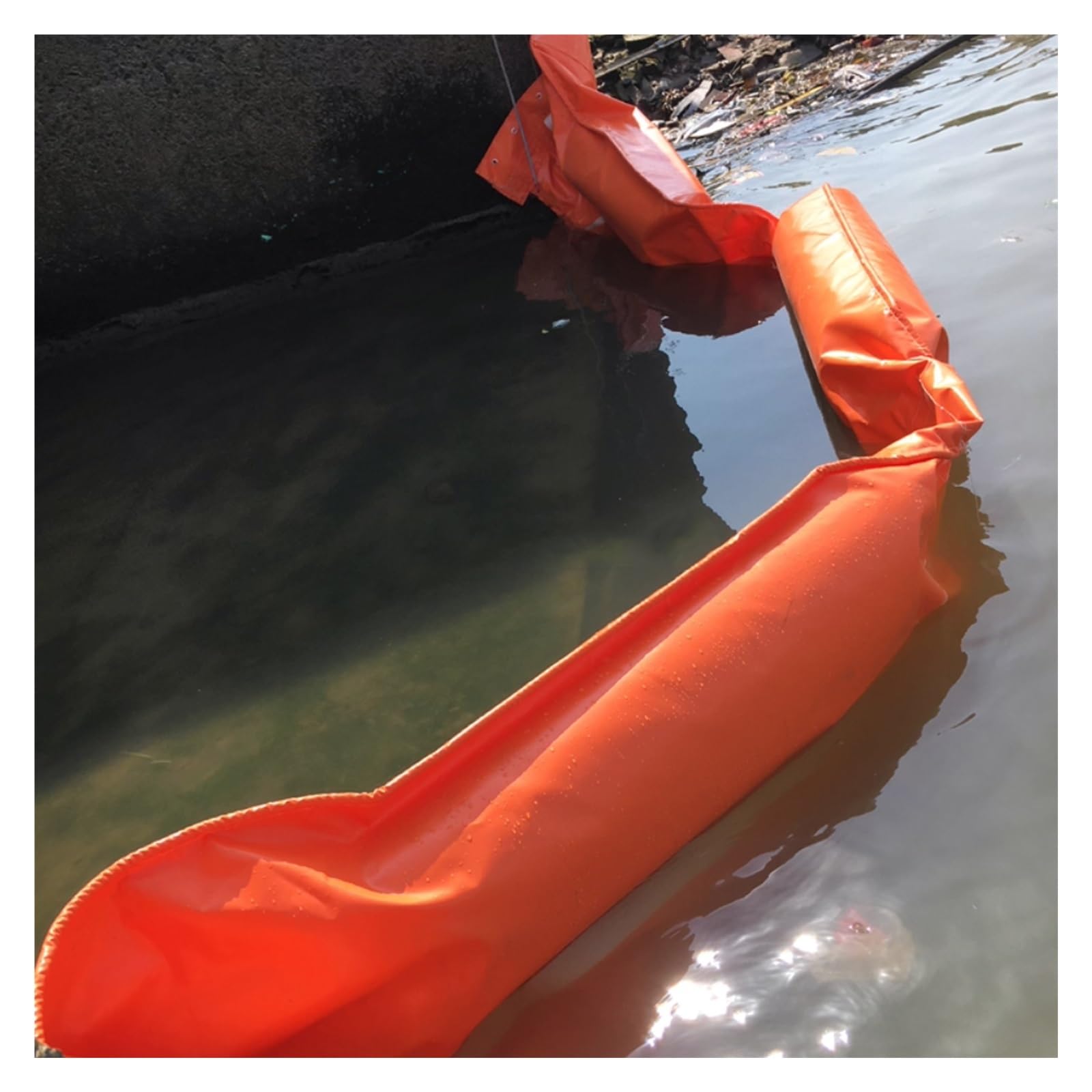 DUANHOZ Interception BarrierFloating Spill Containment Boom, PVC Oil Fence 13.8-59.1in, Solid Floating Garba Fences on The River H-13.8in/0.35m L-32.8ft/10m