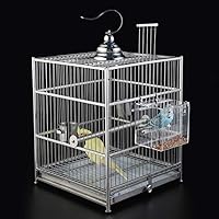 Vista 4 de Comedero automático para pájaros sin ensuciar, jaula para mascotas, contenedor de comida para semillas para periquito, canario, cacatúa, loro