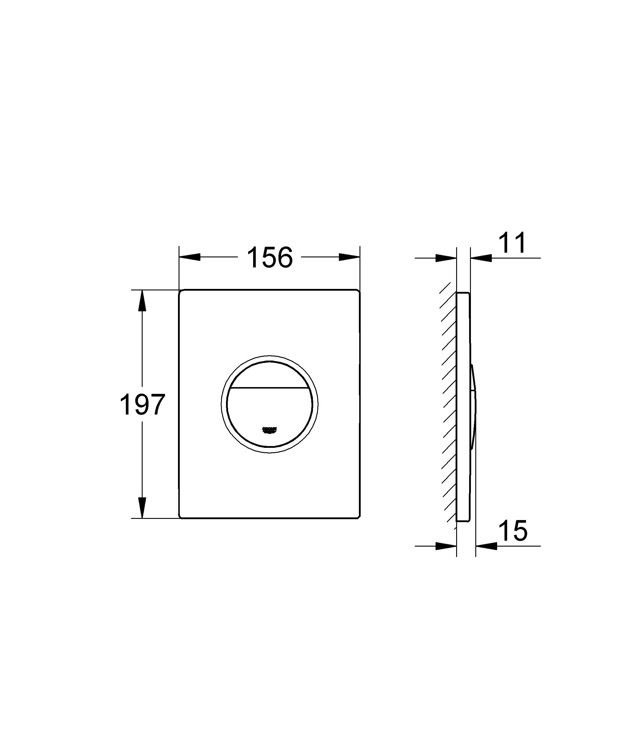 GROHE Nova Cosmopolitan Plaque de Commande, ABS, Phantom Black, 38765KF0