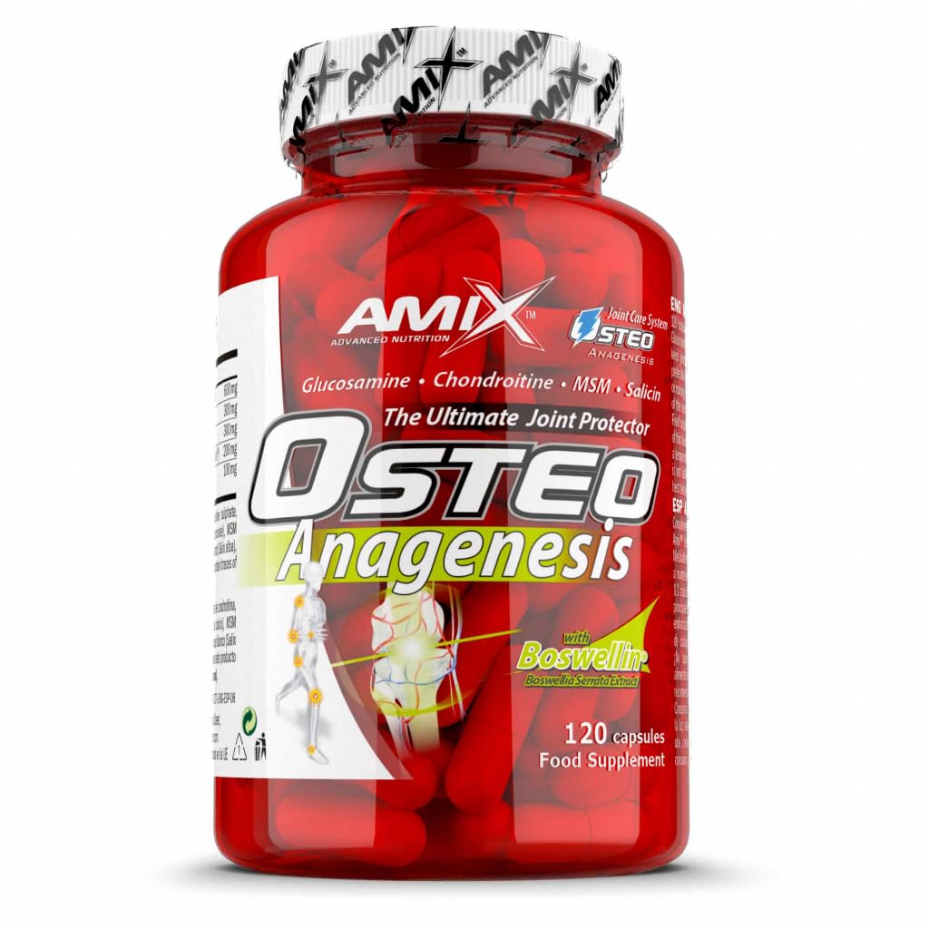 AMIX - Complemento Alimenticio - Osteo Anagenesis en Formato de 120 Cápsulas - Alto Contenido en Glucosamina y Condroitina - Ayuda a Proteger tus Articulaciones