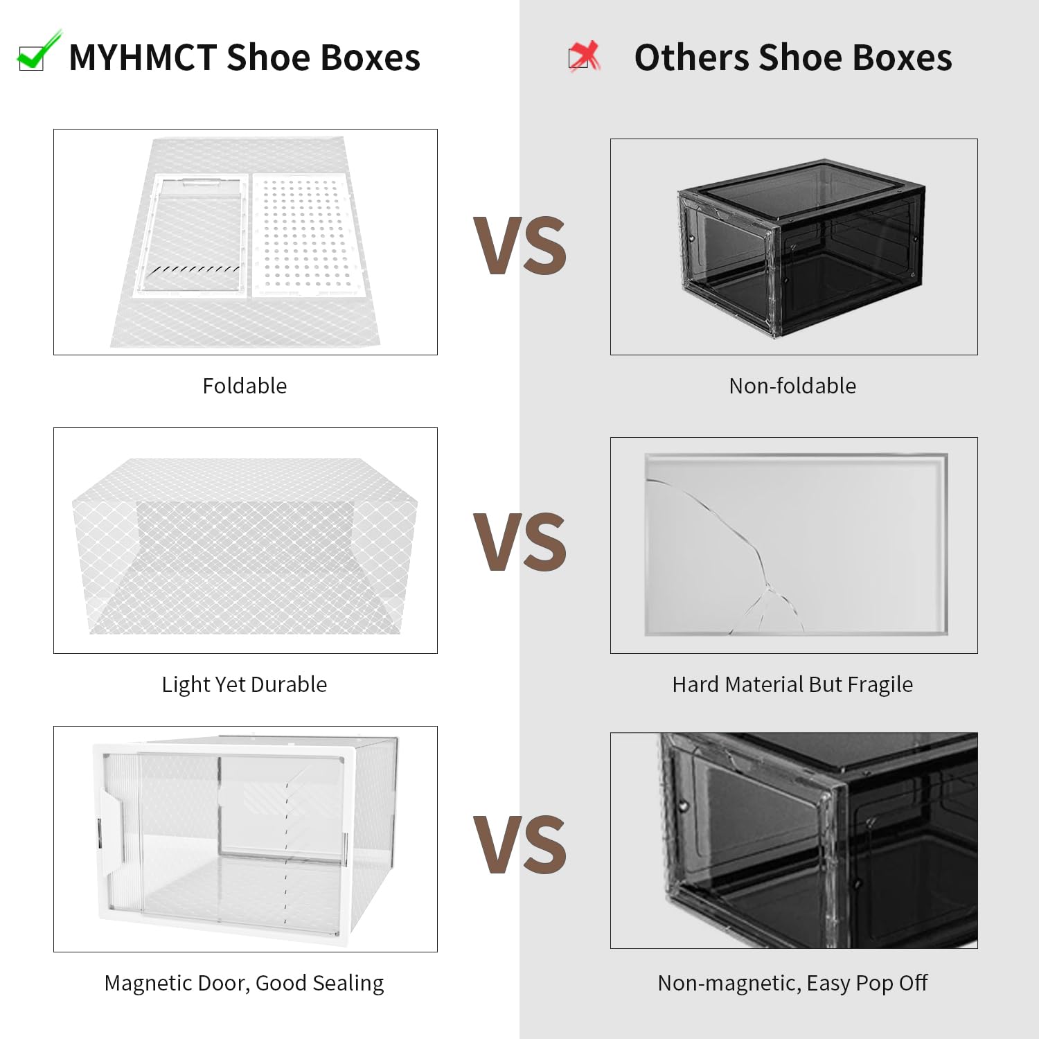 12 pcs Cajas de zapatos plástico, Cajas de Almacenamiento de Zapatos de Plástico Transparente Apilables, Caja de Zapatos con tapa hasta Talla 45