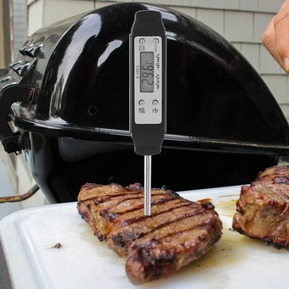 review Food Thermometer, Digital Meat Thermometer, 1Pc Instant Reading Digital Food Thermometer Kitchen Cooking BBQ Meat Probe (black)