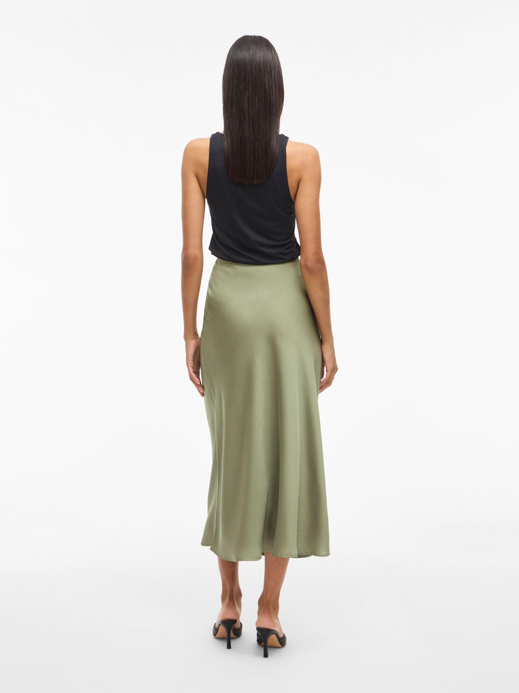 Vila Damska spódnica satynowa Hw Long Skirt-Noos, khaki-zielony (Oil Green), 44
