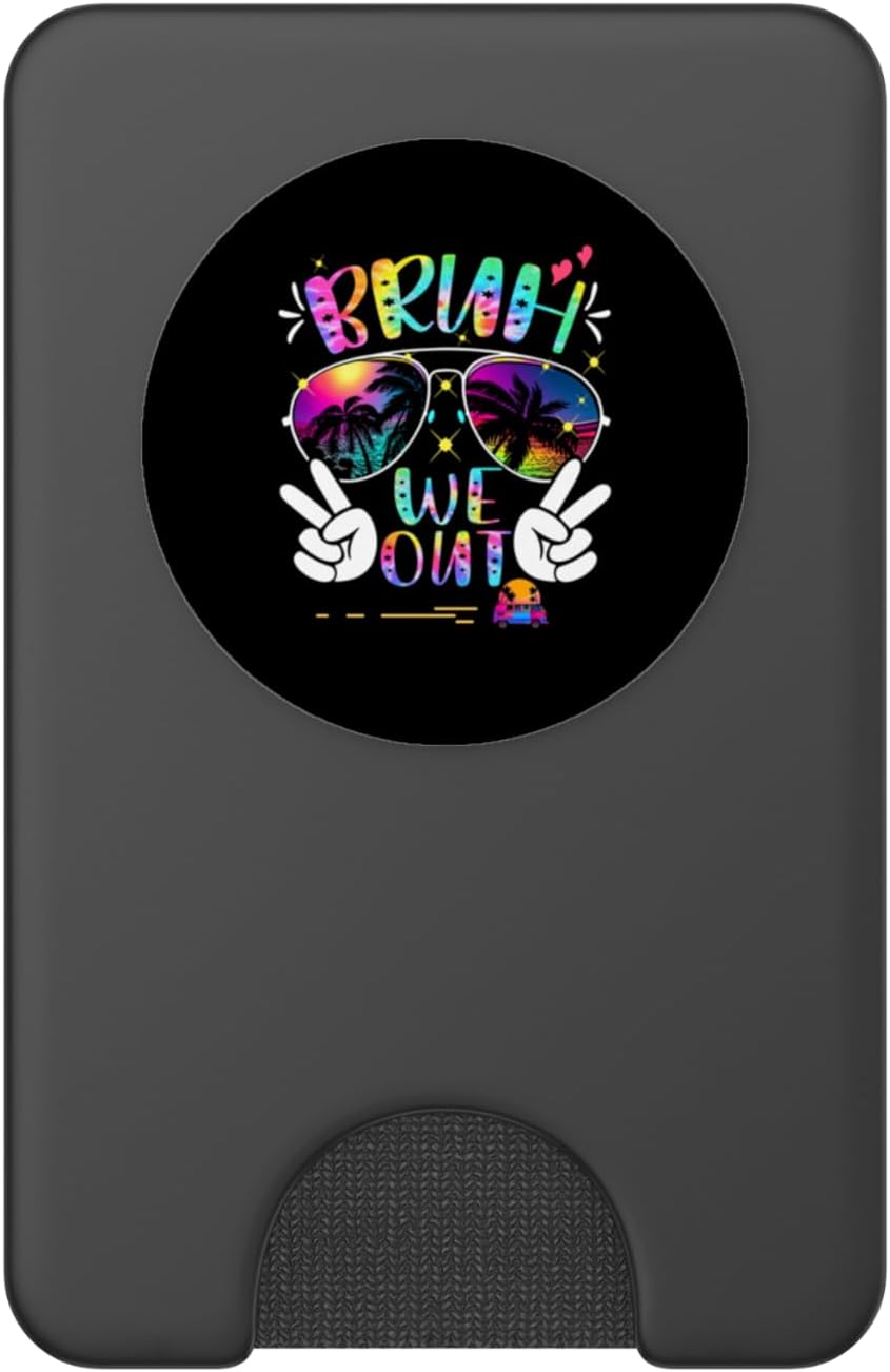 Bruh We Out Teacher Student Tie Dye Sunglasses Floral Summer PopSockets PopWallet for MagSafe