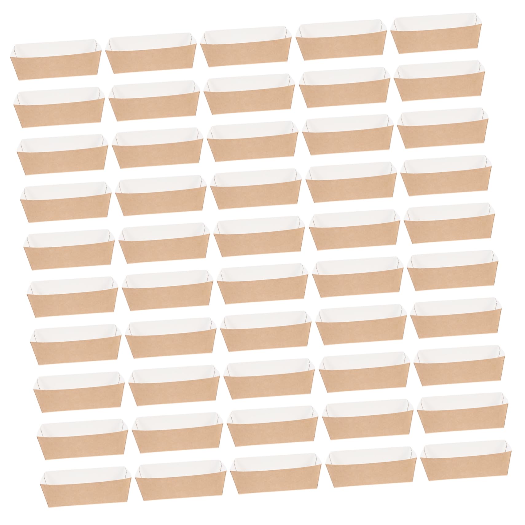 Unomor 50pc Simple Snack Boxes Kraft Paper Oilproof No-fold for Chips Cookies Snacks Parties
