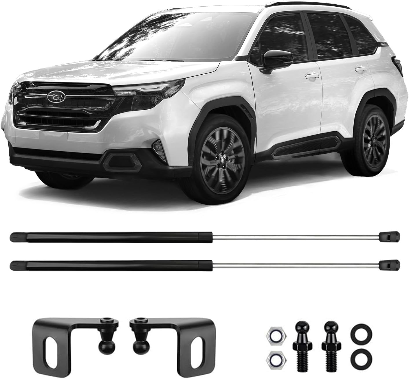 Hood Struts for 2025 2026 Subaru Forester, No-Drill Hood Lift Support, Heavy-Duty Steel Brackets with Black Powder Coating, 2025 2026 Subaru Forester Accessories