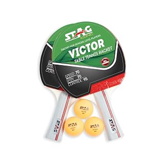 STAG ICONIC Victor Table Tennis Playset | 2 Racquets, 3 ABS Balls & Storage Case | Intermediate Ping Pong Set for Home, Schools & Clubs | Durable & Easy to Play