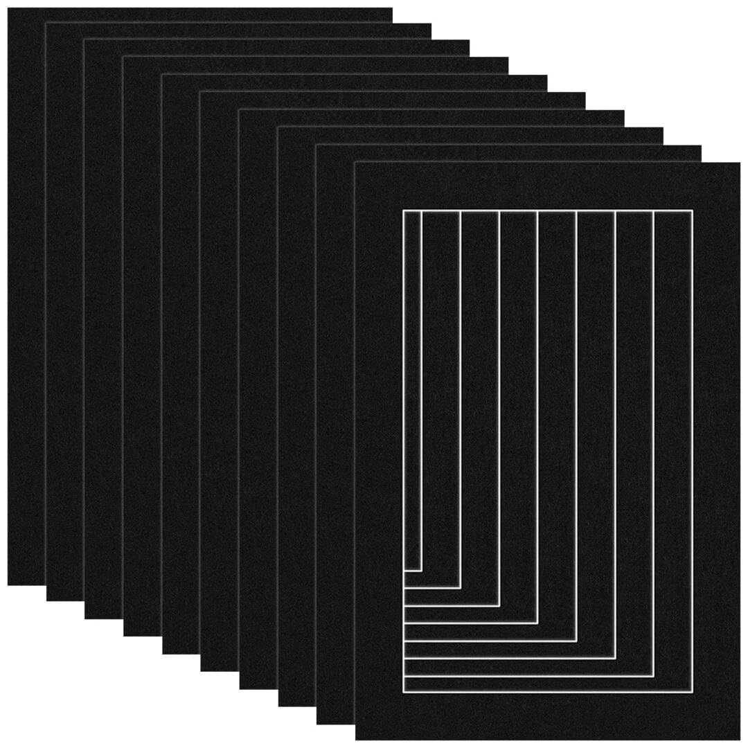 Procut Global 6x4" Black Picture Mounts Board to Fit 5x3" Aperture Size - Photo Mount Card Ideal for Prints, Artwork, Crafts & Certificates - Sizes & Colors Available - Pack of 10 โ image 1