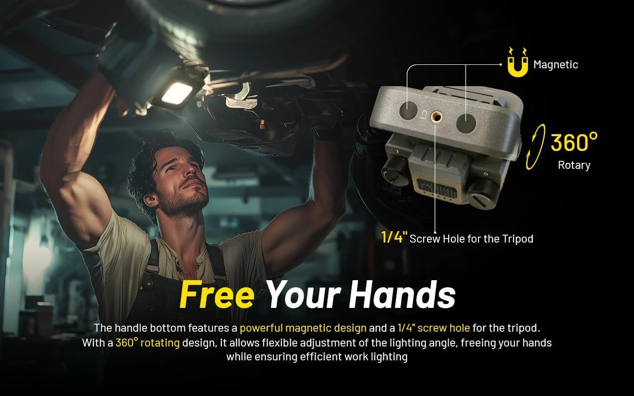 Nitecore NWL30 with an 18000mAh battery, highlighting its long runtime of up to 16 days on low setting