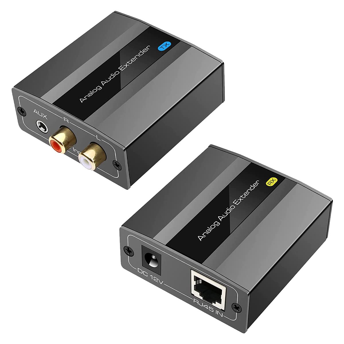 Extensor de audio analógico de 3,5 mm estéreo a través de Ethernet, cable Cat5E/6/7 de hasta 500 m, convertidor de audio europeo