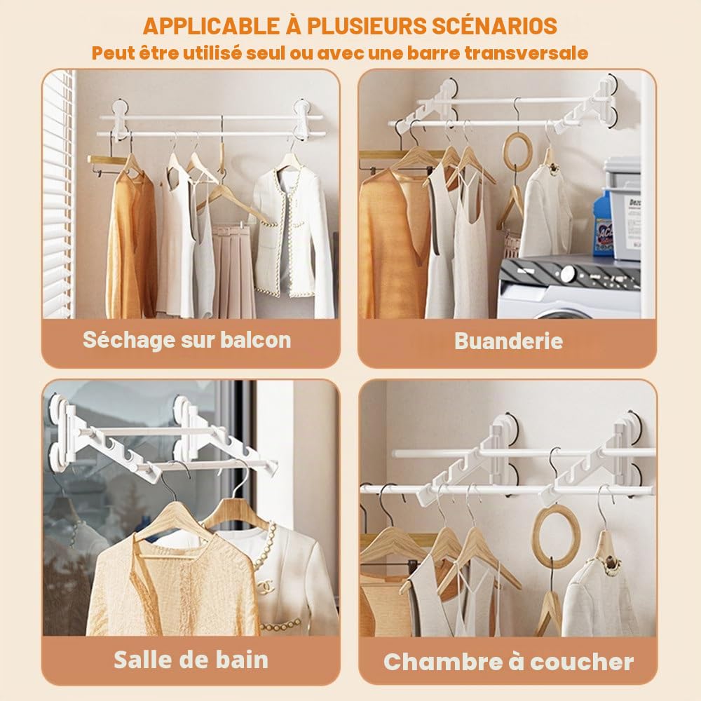Ventilateur de vêtements, cintre pliable ventouse, séchoir multifonction, chambre à linge, salle de bain