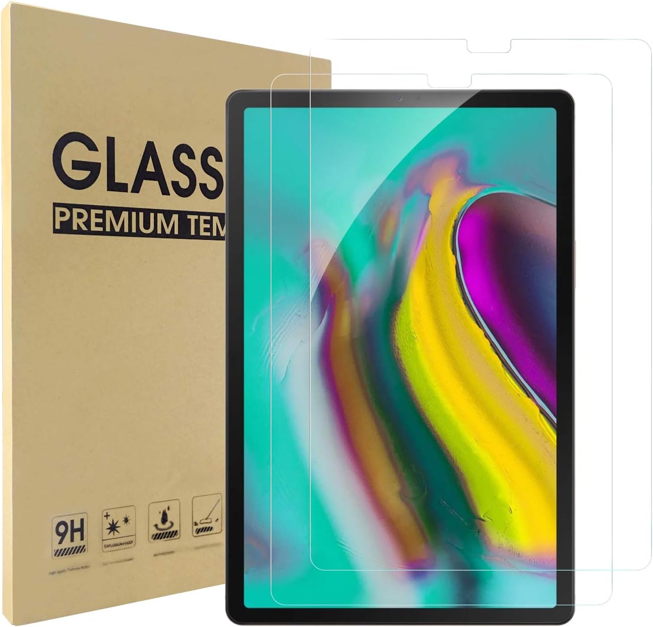 2-Pack Tempered Glass Compatible with Samsung Galaxy Tab S5e/Samsung S6 10.5 -T720/-T725, Screen Protector 10.5 Premium Clear- Transparent