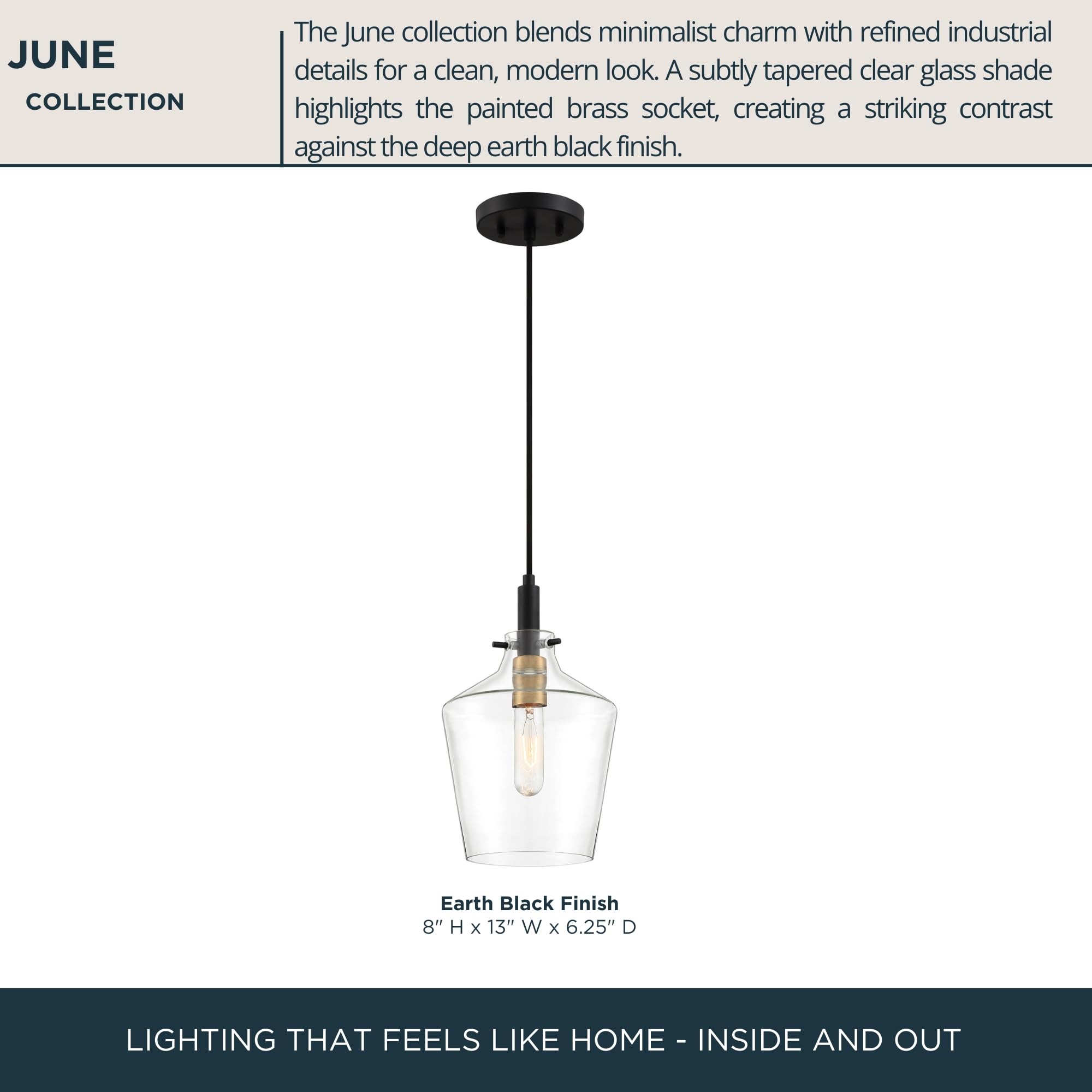 Quoizel June Mini Pendant Light, 7.75