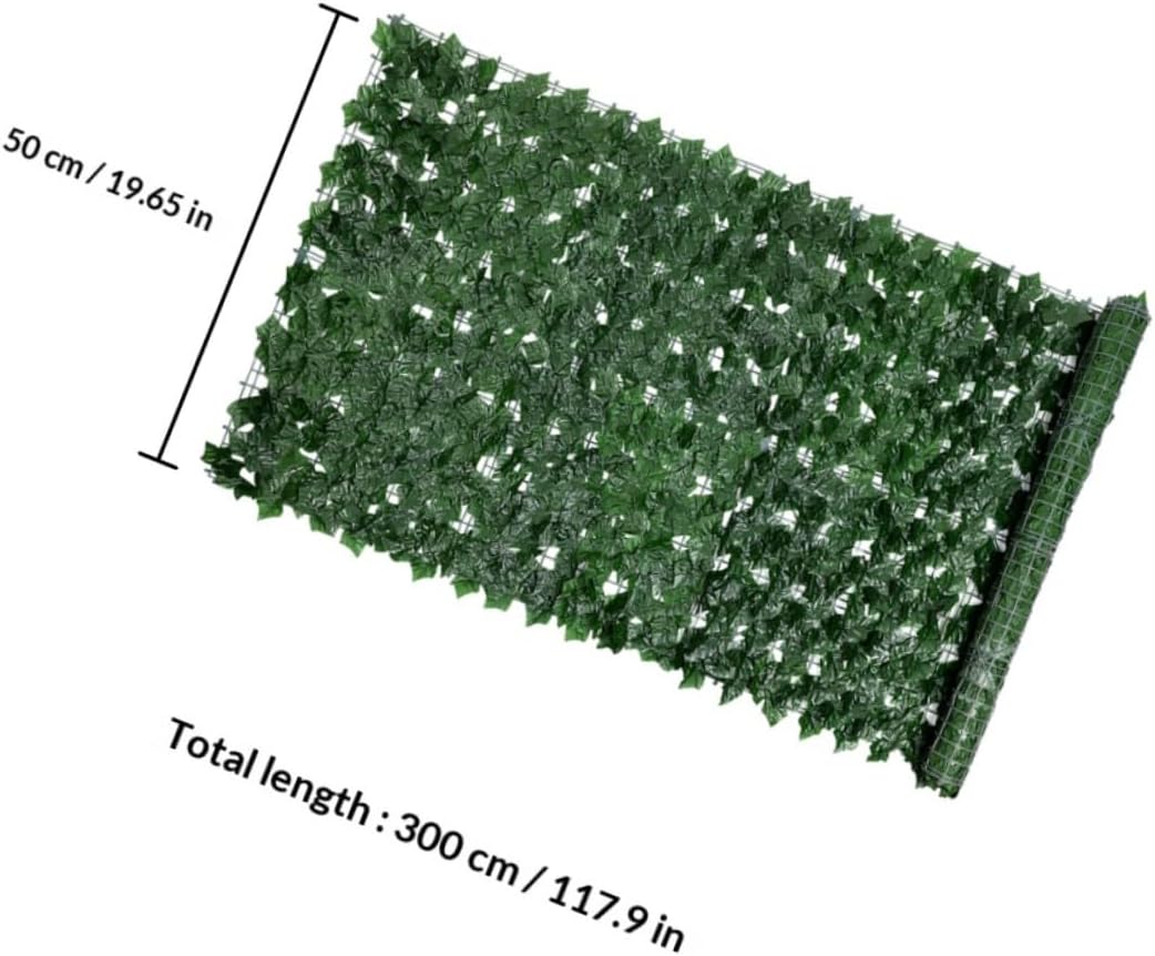 Holibanna Artificial Green Leaf Privacy Fence Panel 0.5m X Faux Vine Trellis Wall for Outdoor Garden Balcony Decoration