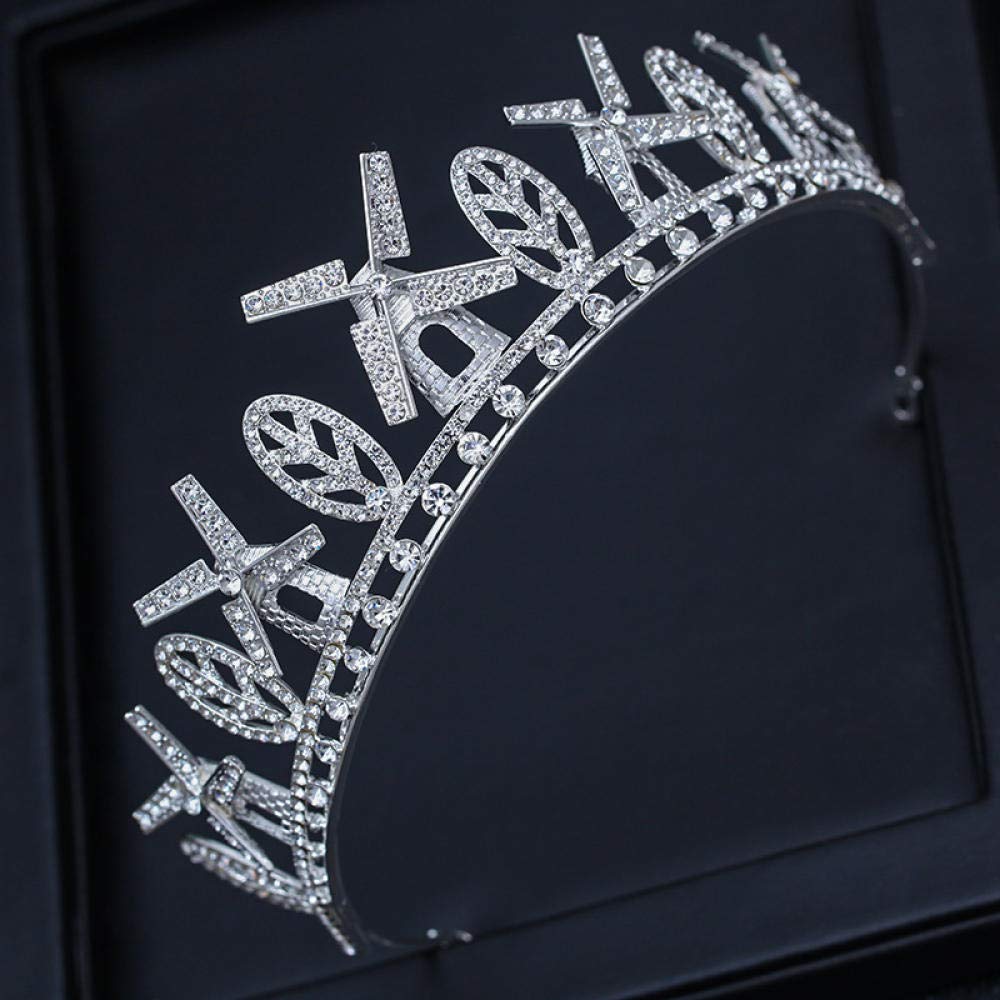 Tiara, stop strasu, biżuteria na głowę, srebrna, dla kobiet, prosta, modna ozdoba na wesele, ozdoba do włosów, w stylu vintage, na imprezę, prezent