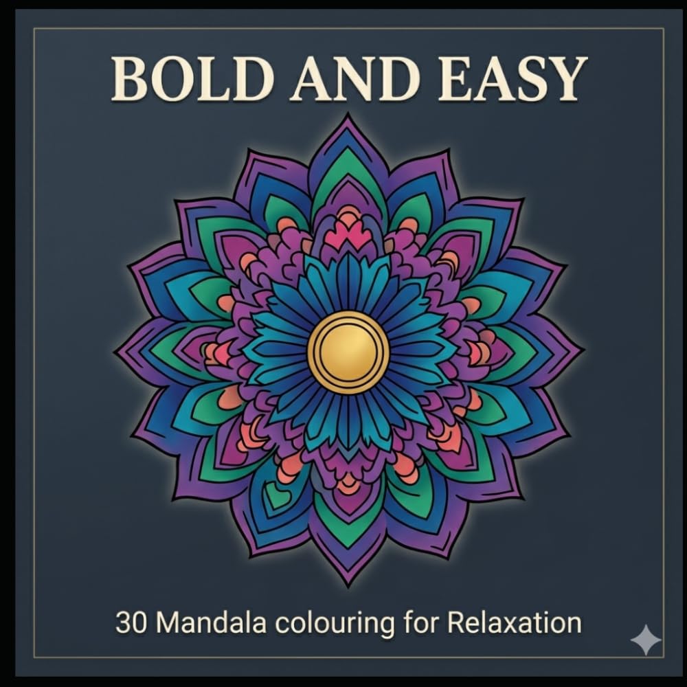 Bold and Easy Mandala Colouring Book: 30 Stunning Mandala Patterns for Relaxation, Mindfulness, Stress Relief and Creative Calm (Easy and Creative ... Books For Relaxation and Stress Relief)