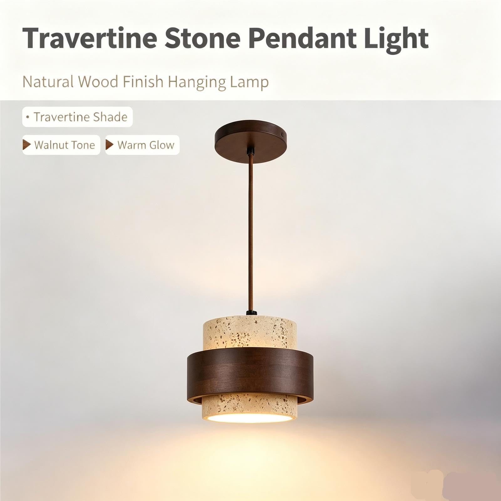 Lámpara colgante de travertino natural nórdico