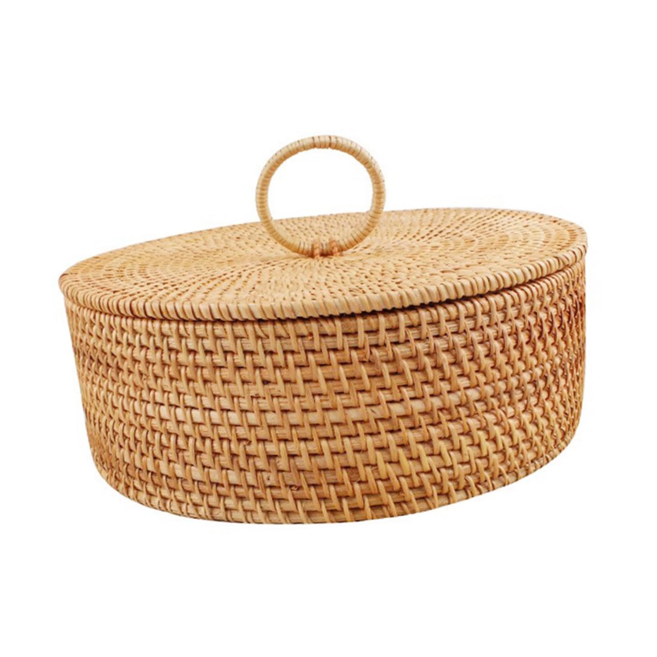 Ciieeo Cesto Portaoggetti senza Sbavature Stile Vintage con Coperchio in Legno Lavorazione Fine Scatola per Snack e Dolci la Casa