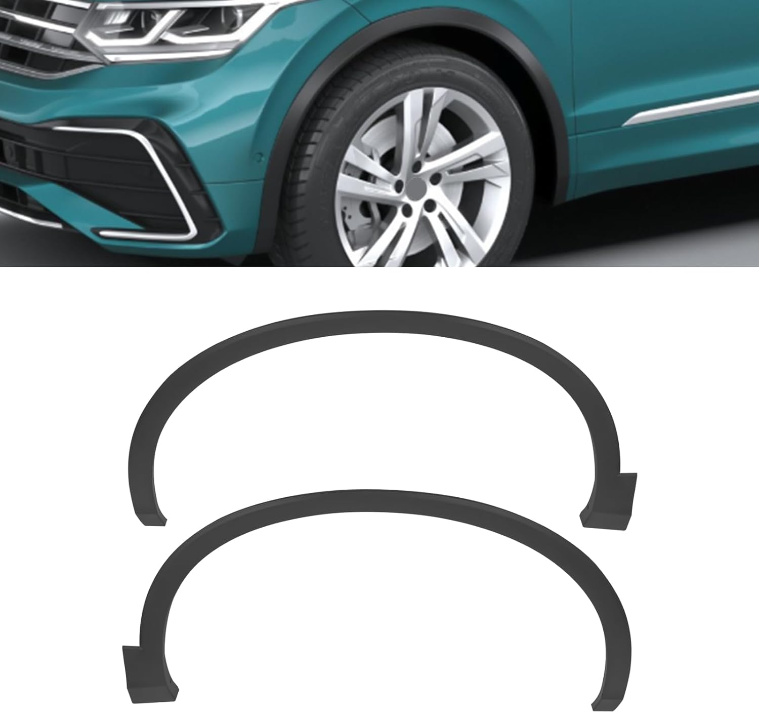 Pair Fender Flares Wheel Opening Molding for Volkswagen Tiguan 2018 2019 2020 2021 Right & Left Side Front Fender Flare Moulding Trim Replacement Black 5NN854732A9B9 5NN854731A9B9
