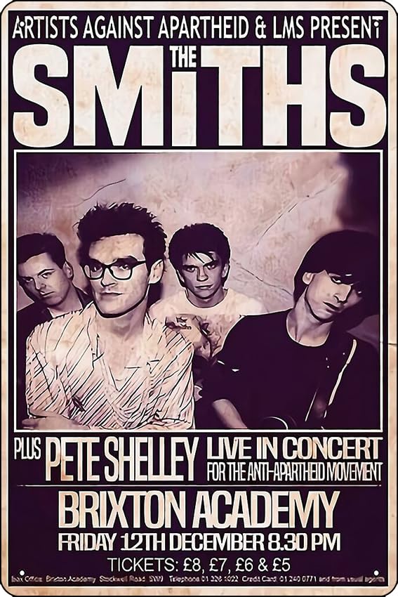 concert the smiths Poster Metal Tin Sign 12 X 8 Inch Funny Man Cave Home Office Bar Decor