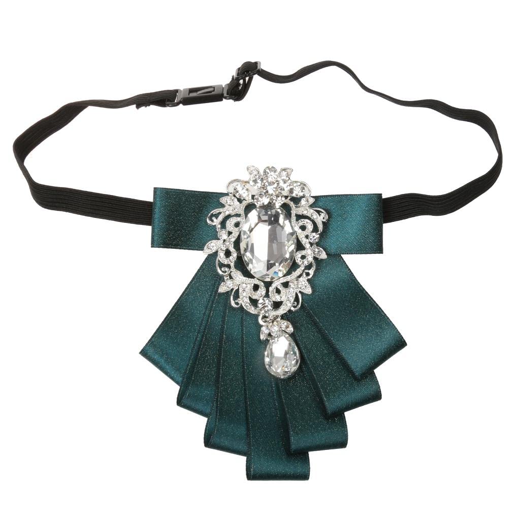 Papillon da uomo per matrimonio, festa, ballo, nastro Diamand Neckwear verde, verde scuro, 12 x 8,5 cm