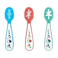 Vista 7 de Nuby Baby's First Spoons Set – (3 unidades) Utensilios de alimentación para bebés – 6+ meses – Corazones