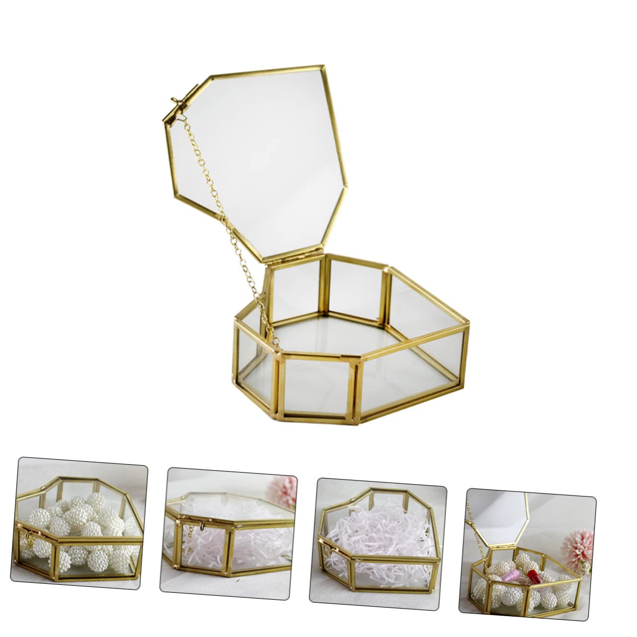 Gatuida 1 pieza Caja de Joyería de Forma de Organizador Decorativo de Joyería Estuche para Pendientes Collares y Anillos para Bodas y Recuerdos