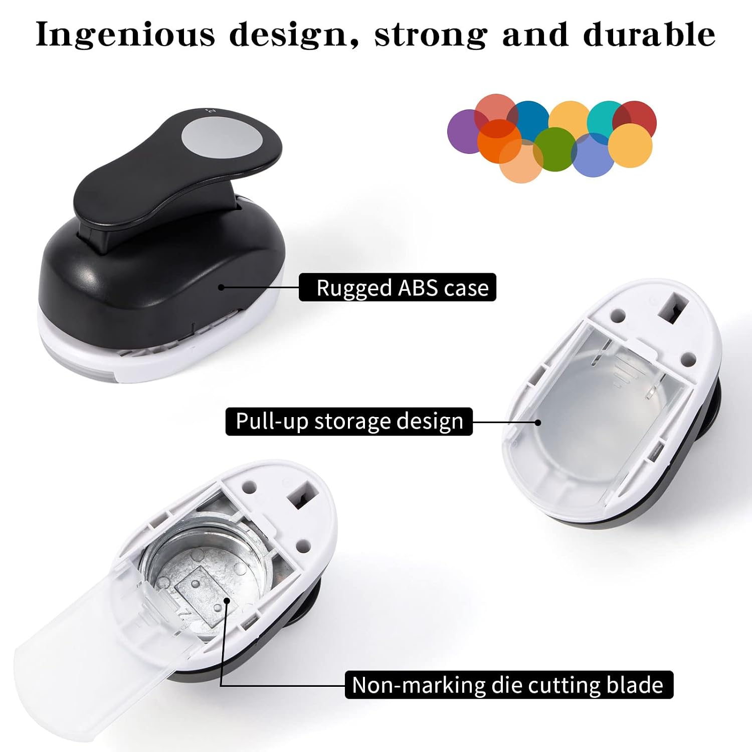 2 Inch Hole Punch, Katfort Craft Punches Shapes Circle Punch for Paper Crafts, Cardstock, Brand Label, Gift Wrapping, Greeting Cards and Scrapbooks, Black