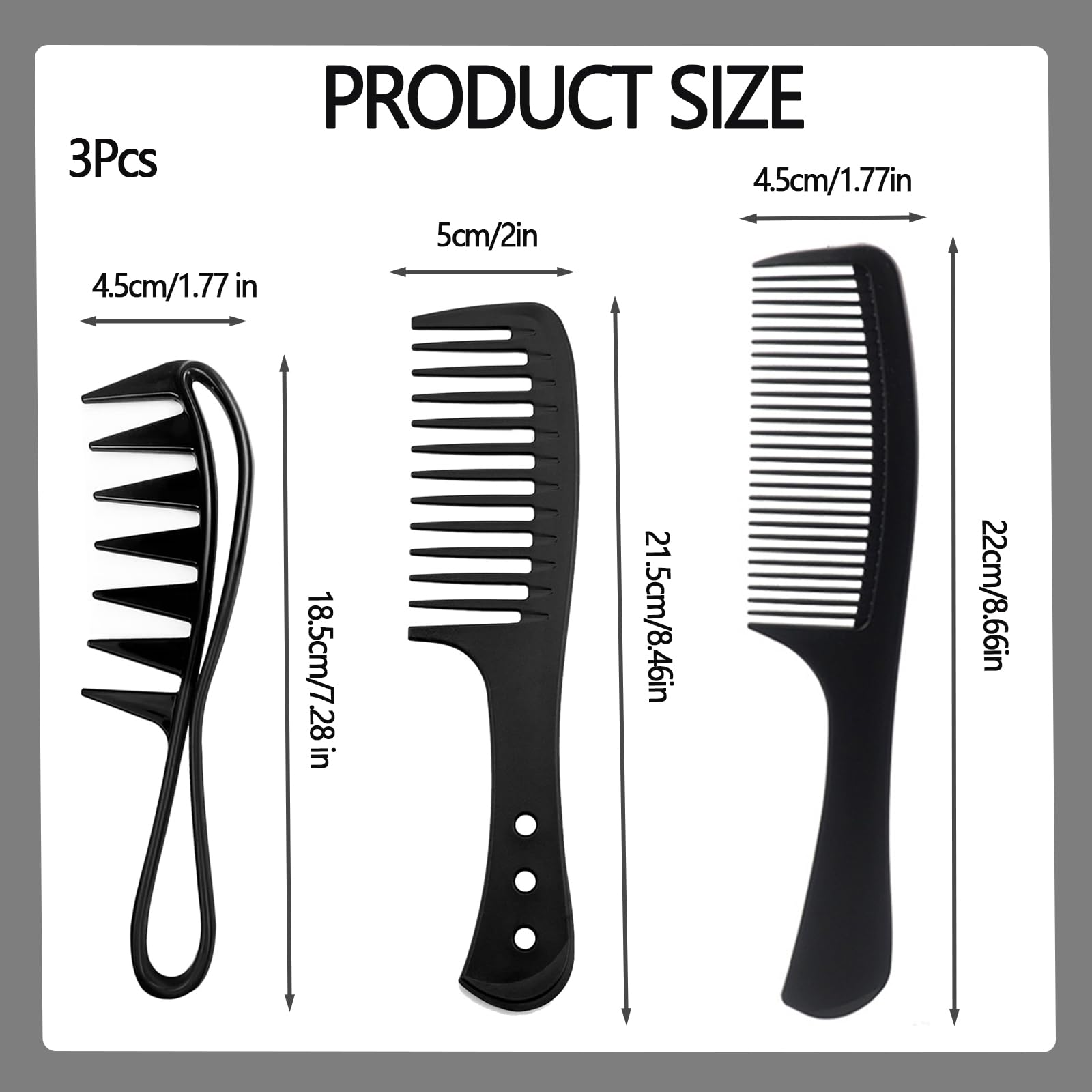 3Pcs Wide Tooth Comb for Curls Comb, Combs for Women for Wet Curly Hair and for All Types of Hair Styling - Image 2