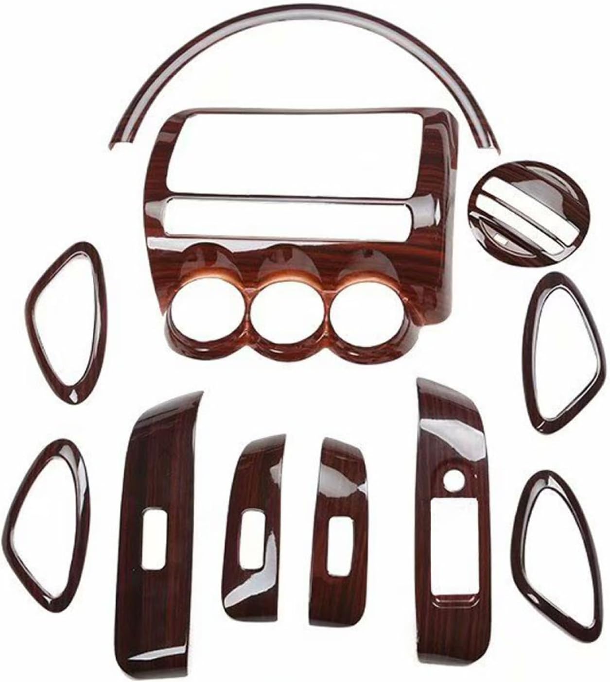 Compatible for Honda Fit 2004-2007 Hatchback MT Model, 11pcs Car Styling LHD Gear Shift Instrument Trim Window Lift Switch Cover Molding