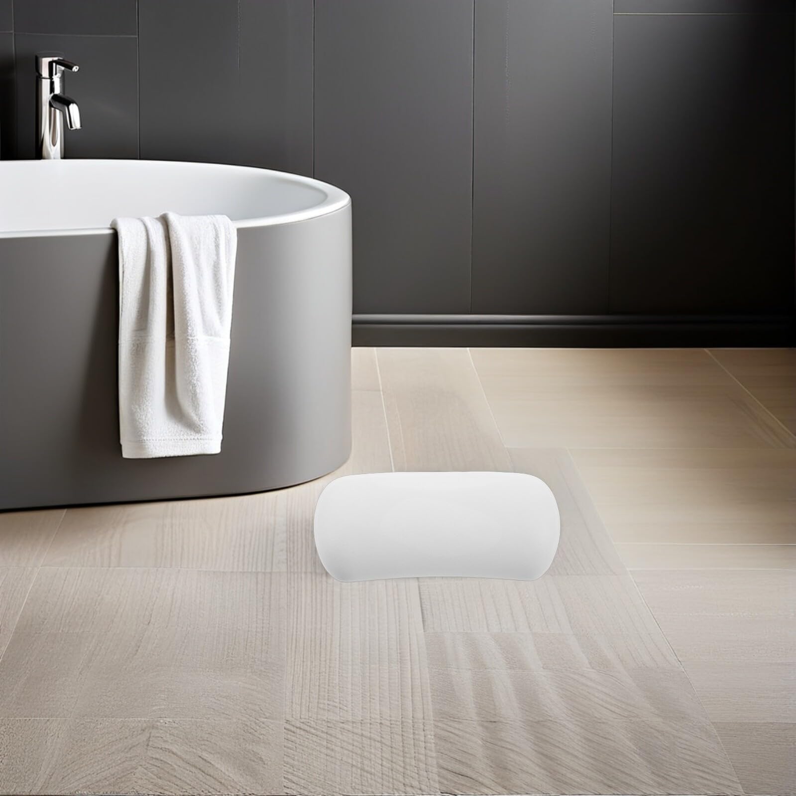 Mikinona Cuscino da Bagno in Silicone con Ventose Antiscivolo, Supporto Ergonomico per Testa e Collo, Cuscino Ispessito per Vasca da Bagno, Accessorio da Spa per Donne e Uomini, Facile da