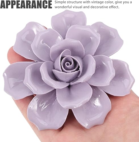 Miniatura 7 de Veemoon Decoración de pared de cerámica rosa artificial 3D para sala de estar dormitorio cocina baño comedor oficina decoración del hogar