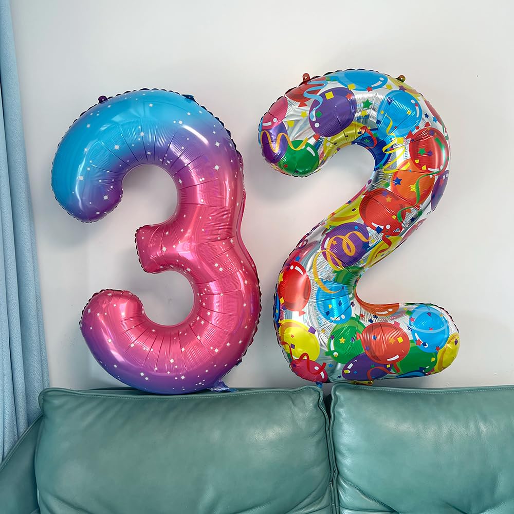 Foil Globo Número 5 Azul 40" (101cm), Inflable Helio o aire, Gigante Numeros 0-9, 10-19, 20-29, 30-100, Grande Globos Decoración para La Boda Aniversario y Cumpleaños Fiestas — view 187