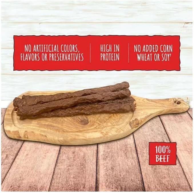 Irish Rover Beef Sticks Dog Treats, 30 Count, Net Weight 2.2 lbs, (1kg) -100% Beef, High Protein, No Artificial Colors, No Artificial Flavors and Preservatives.
