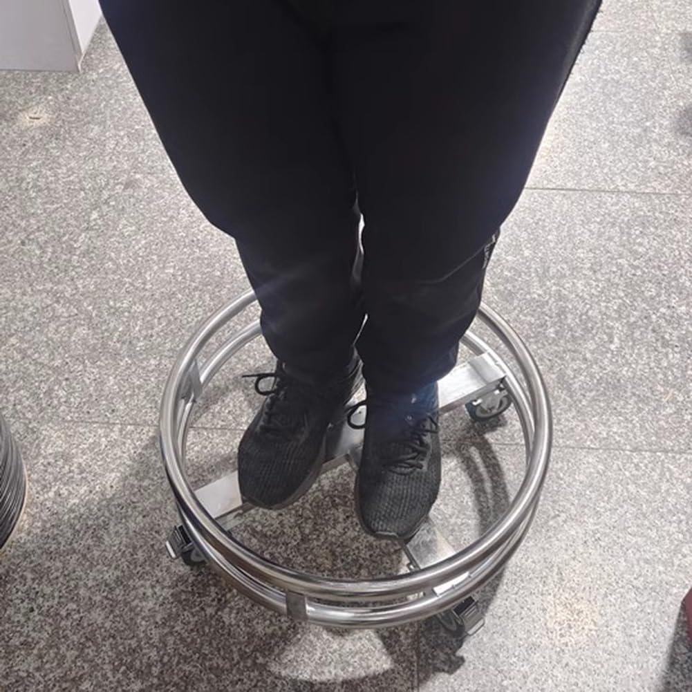 Carrello portavaso in acciaio inox con 5 ruote, per mensa, ristorante, supporto mobile per vasi di fiori/servizi alimentari (52 cm)