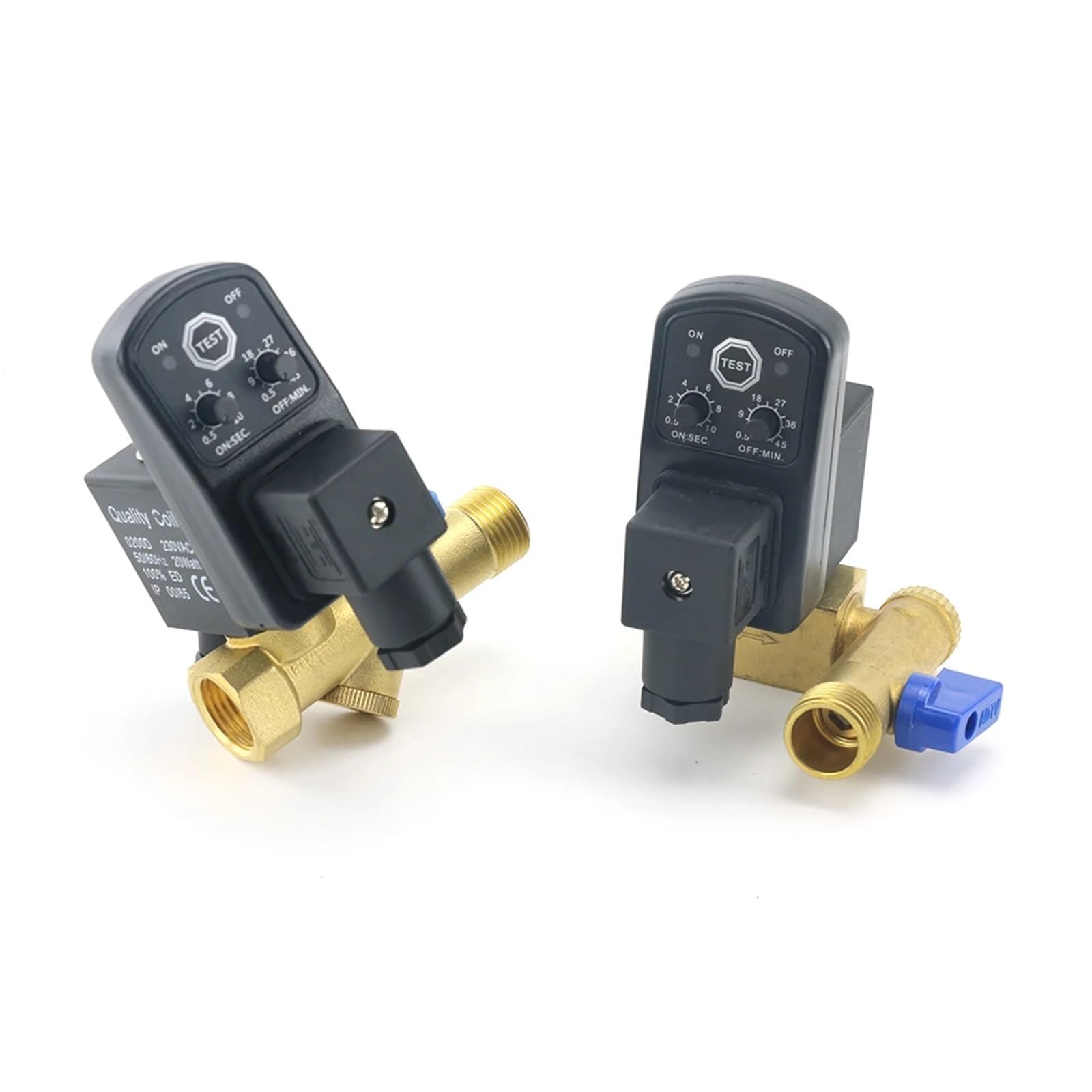 Mosiężny elektroniczny zawór spustowy elektromagnetyczny, 1/2" DN15 220V/12V/24V, automatyczny timer OPT-A B do sprężarki powietrza, suchy zbiornik chłodnicy, 1 szt. (jeden typ lody, 24V)