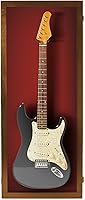 Vista 10 de PENNZONI Vitrina de guitarra eléctrica, estuche acrílico montado en la pared con marco de madera dura y fieltro blanco