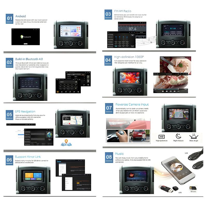 Autoradio Android pour Sprinter 2006-2017 avec Mirrorlink et écran tactile 9''