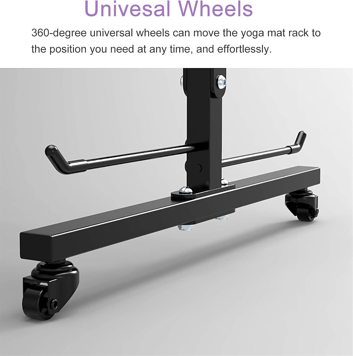 Rolling Yoga Mat Cart on Wheels, Floor Yoga Mat Holder Rack, Large Capacity Foam Roller/Exercise Mats/Pilates Mats Storage Organizer, Black : Sports & Outdoors