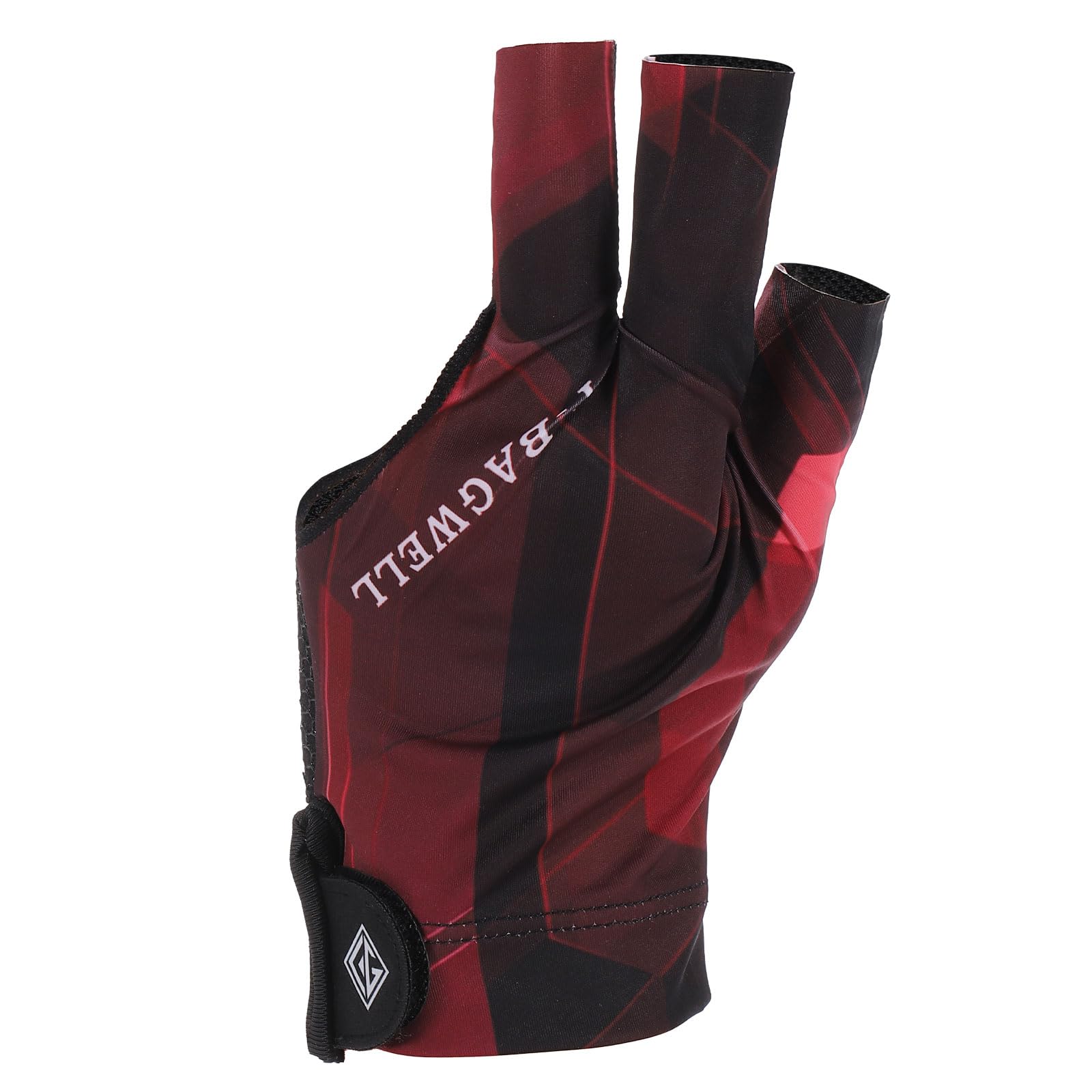 YELARXI 3 Finger Pool Glove Left Hand, Billiard Gloves for Shooter Carom Pool Snooker Cue Accessories 2 Pcs & Black Red-Fitting for (Men/Women)