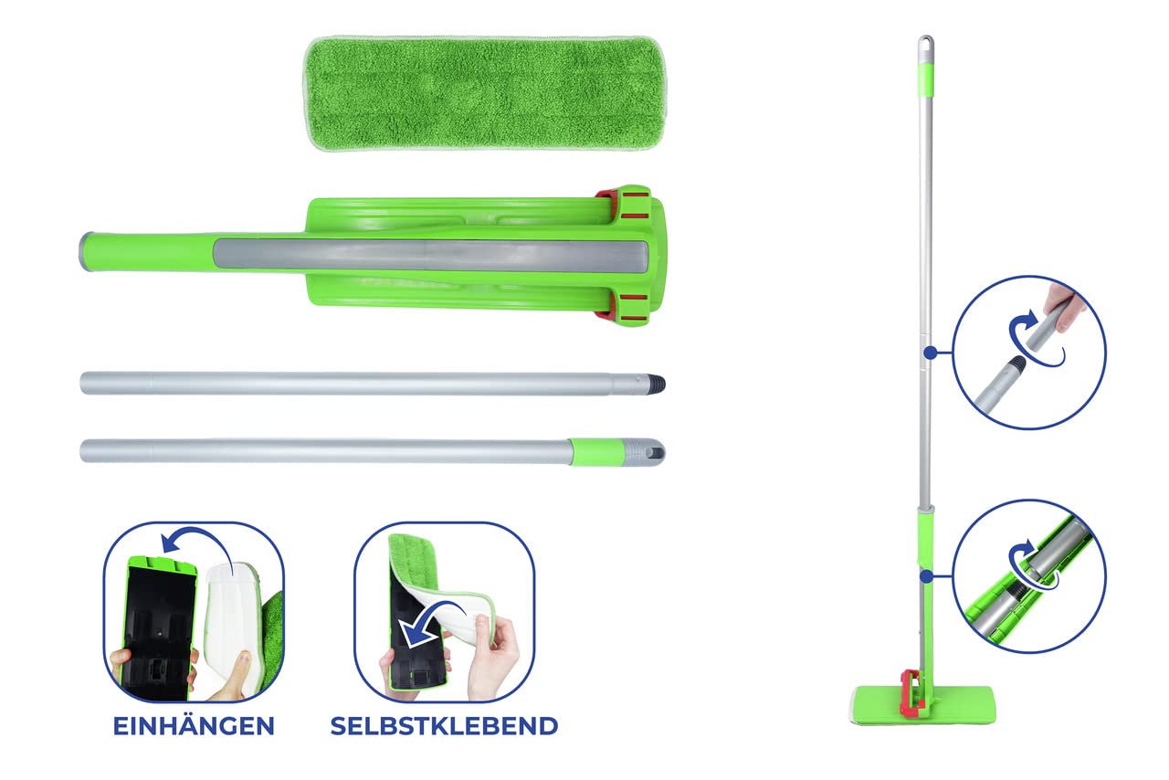 Maximex Bodenwischer Wringo-Star, innovativer Wischmopp mit Wring-Funktion, kein Bücken und nasse Hände, inklusive Mikrofaser-Bezug für alle Böden, platzsparend abstellbar
