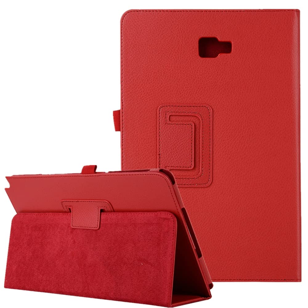 Zrengpfor Samsung Galaxy Tab A 10.1 with S Pen SM-P580 SM-P585 SM-P588 Smart Cover, Ultra Slim Folio Stand Lightweight Sleep/Wake Up Leather Case for Tab A 10.1 2016(with S Pen) P580 P585 (Li-Red)