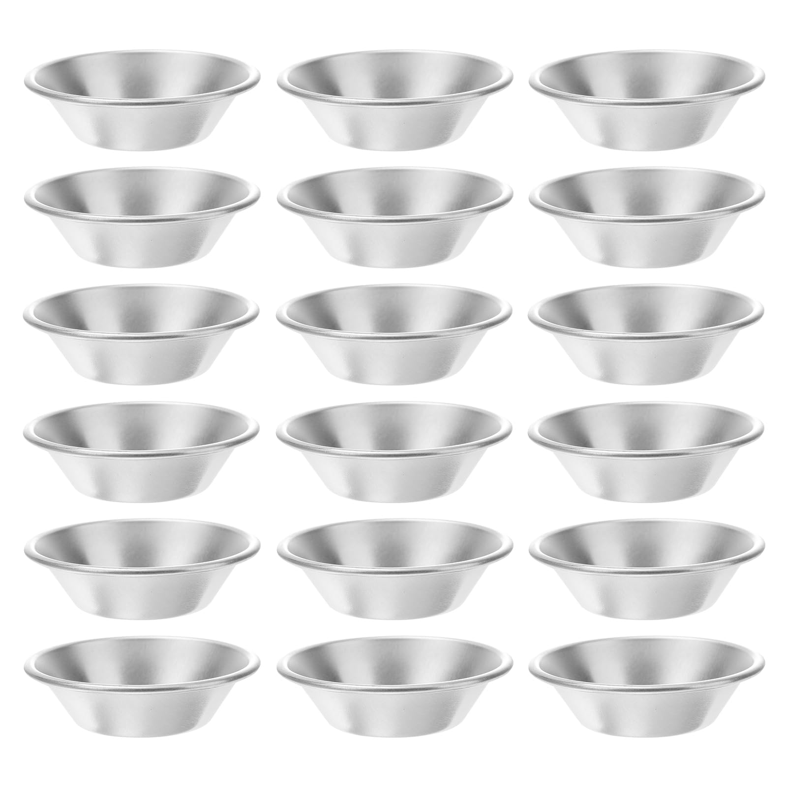 Cabilock 25Pcs Aluminum Alloy Egg Tart Molds Round Shape Cupcake Mini Tiny Pie Baking Molds Reusable Metal Muffin Baking Cups Cake Cookie Bakeware for Kitchen