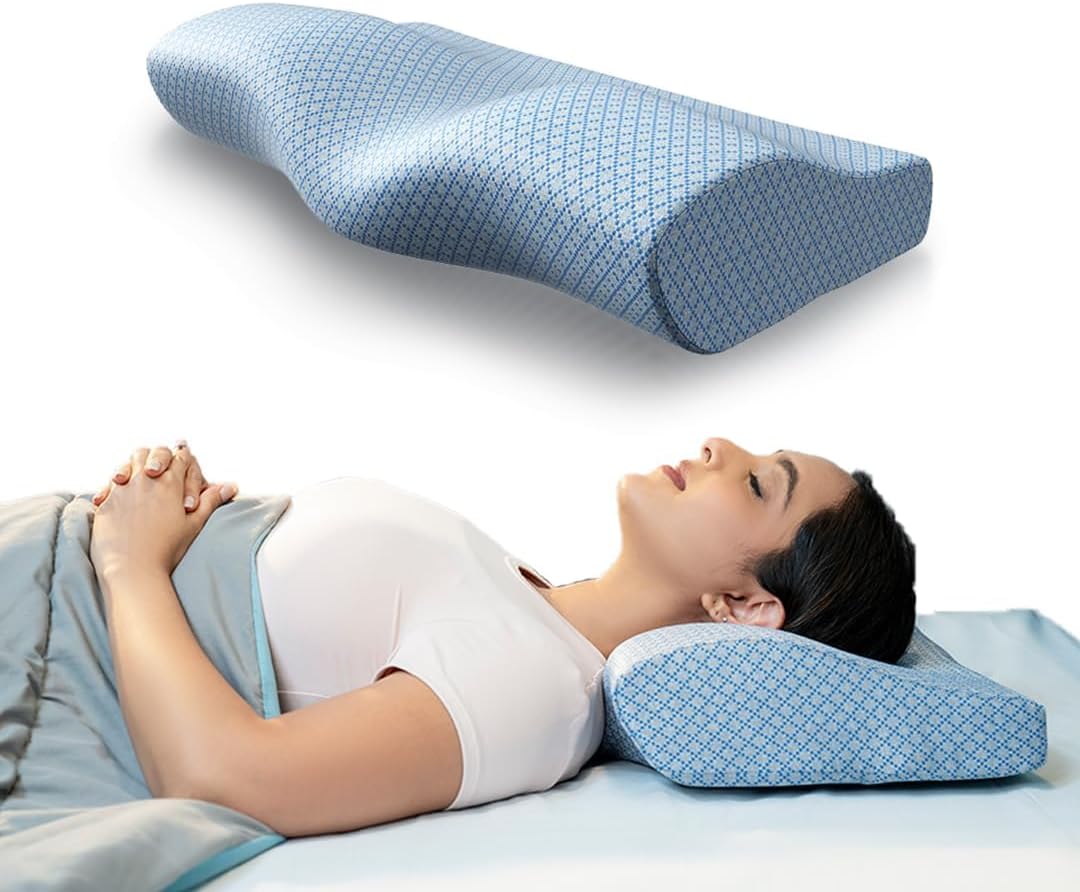 Memory Foam Orthopedic Medium Size Bolster Bed Pillows for Rest and Support with Breathable Zip Cover(22 * 12 * 4)
